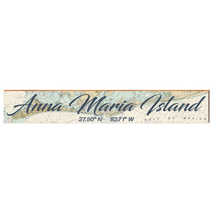 Anna Maria Island, Florida Map Wooden Sign | Wall Art Print on Real Wood