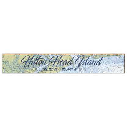 Hilton Head Island, South Carolina Maps | Wall Art Print on Real Wood