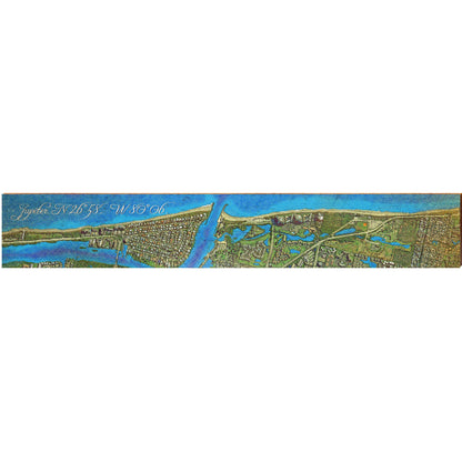Jupiter Florida Map | Wall Art Print on Real Wood