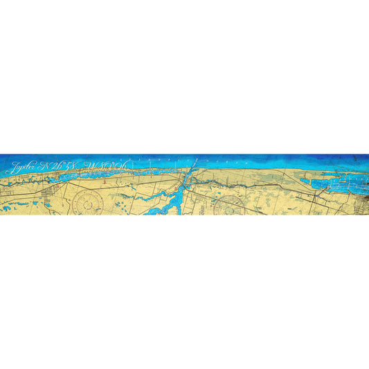 Jupter Florida NOAA Chart | Wall Art Print on Real Wood