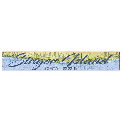 Singer Island, Florida Navigational Chart Large Wall Art | Wall Art Print on Real Wood