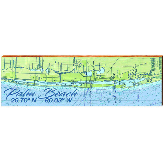 Palm Beach NOAA Chart | Wall Art Print on Real Wood
