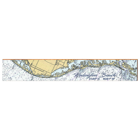 Redington Beach, Florida Navigational Chart Large Wall Art | Wall Art Print on Real Wood