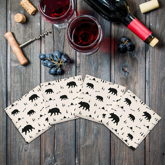 Bears & Mountains Pattern |Drink Coaster