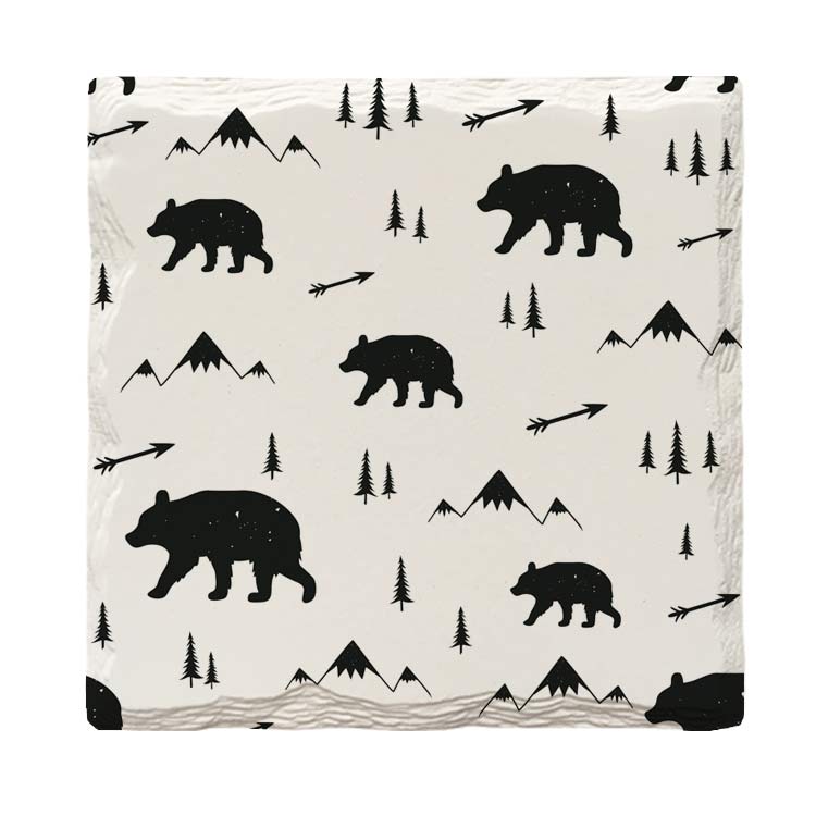 Bears & Mountains Pattern |Drink Coaster