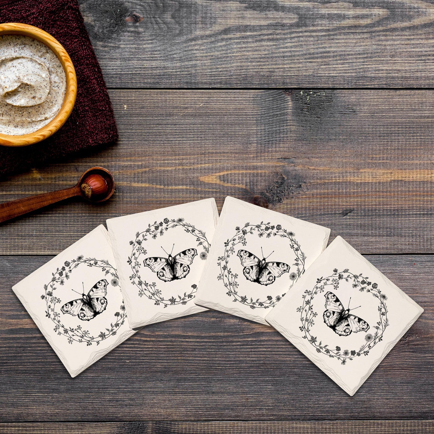 Farmhouse Butterfly | Drink Coaster