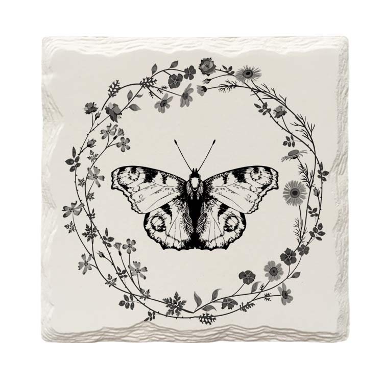 Farmhouse Butterfly | Drink Coaster