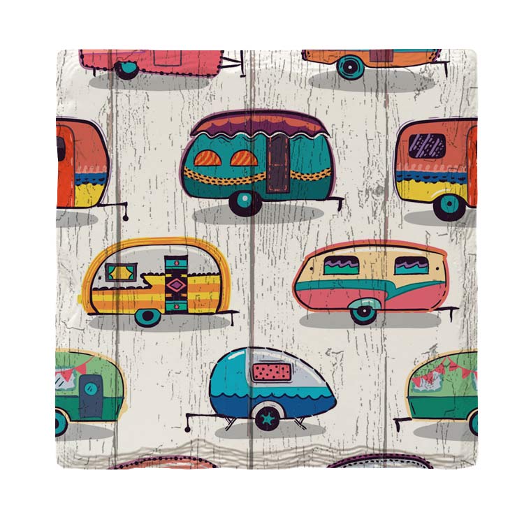 Colorful Campers |Drink Coaster