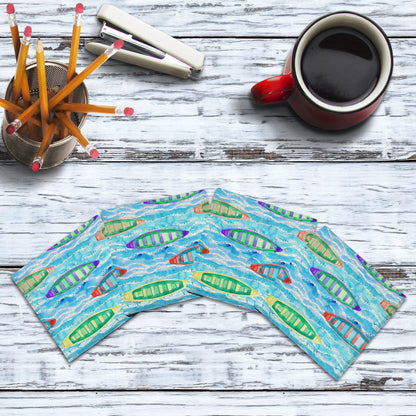 Colorful Canoes | Drink Coaster