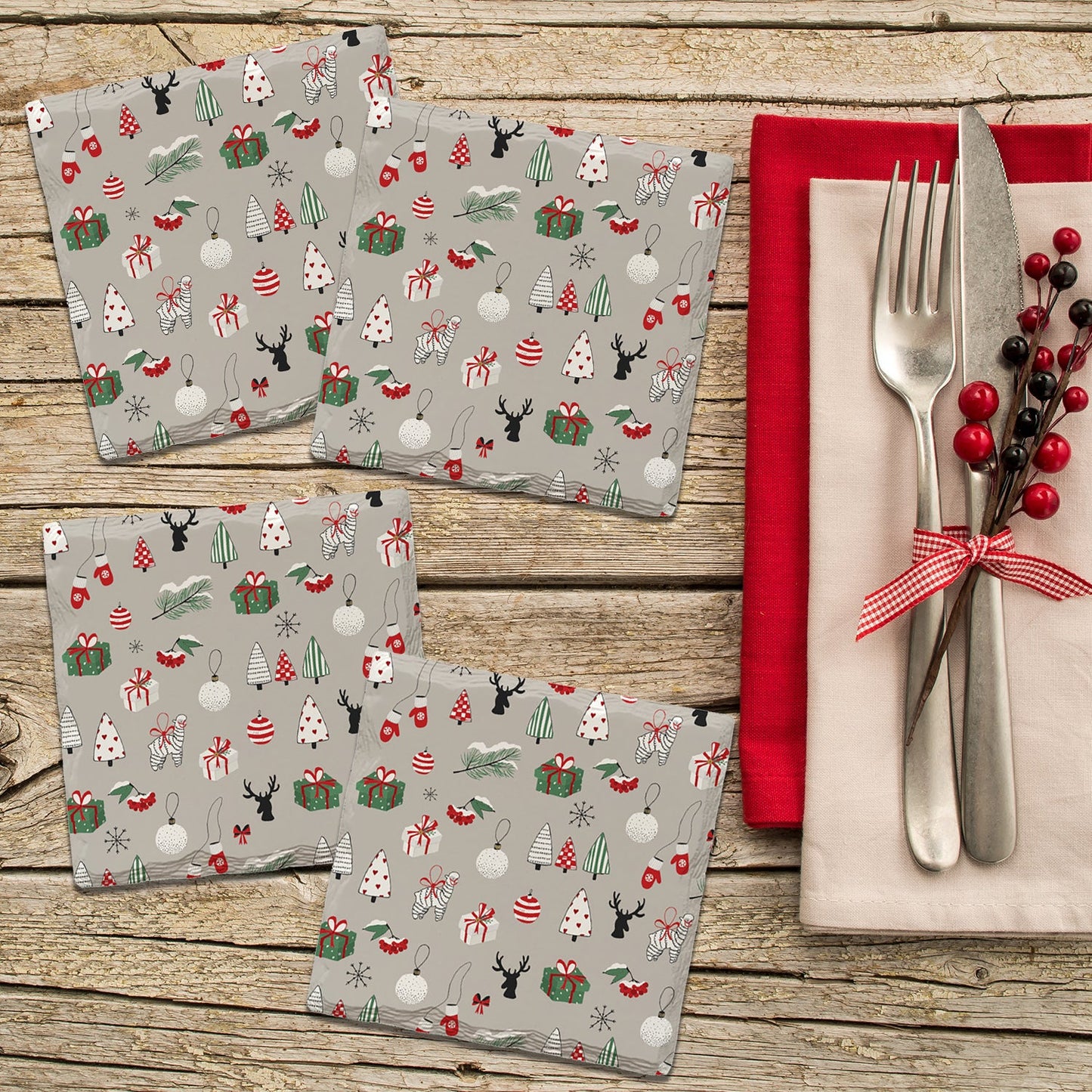 Holiday Christmas Pattern | Drink Coaster