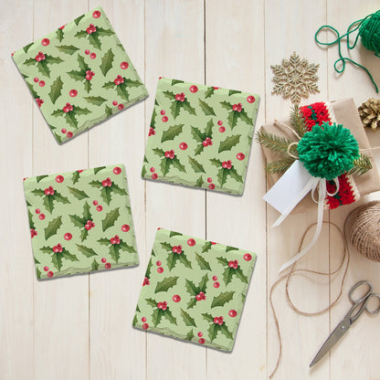 Holiday Christmas Holly | Drink Coaster