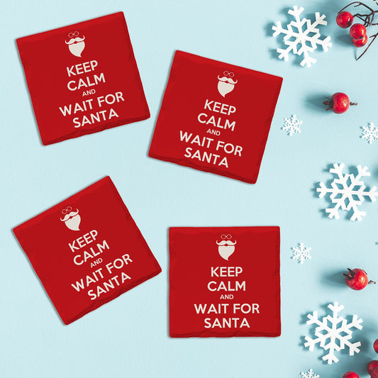 Holiday Chritmas Keep Calm Santa | Drink Coaster