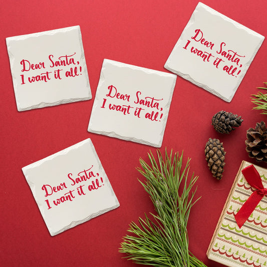 Holiday Christmas Dear Santa | Drink Coaster