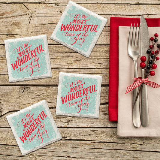 Holiday Christmas Wonderful Time | Drink Coaster