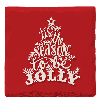 Holiday Christmas Tis The Season Tree | Drink Coaster