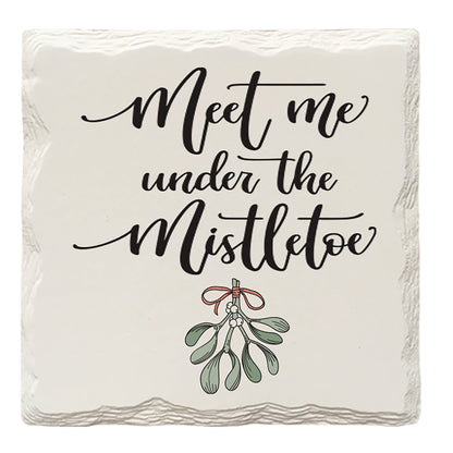 Holiday Christmas Under The Mistletoe | Drink Coaster