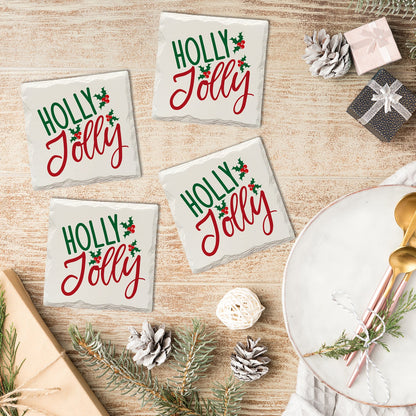 Holiday Christmas Holly Jolly | Drink Coaster