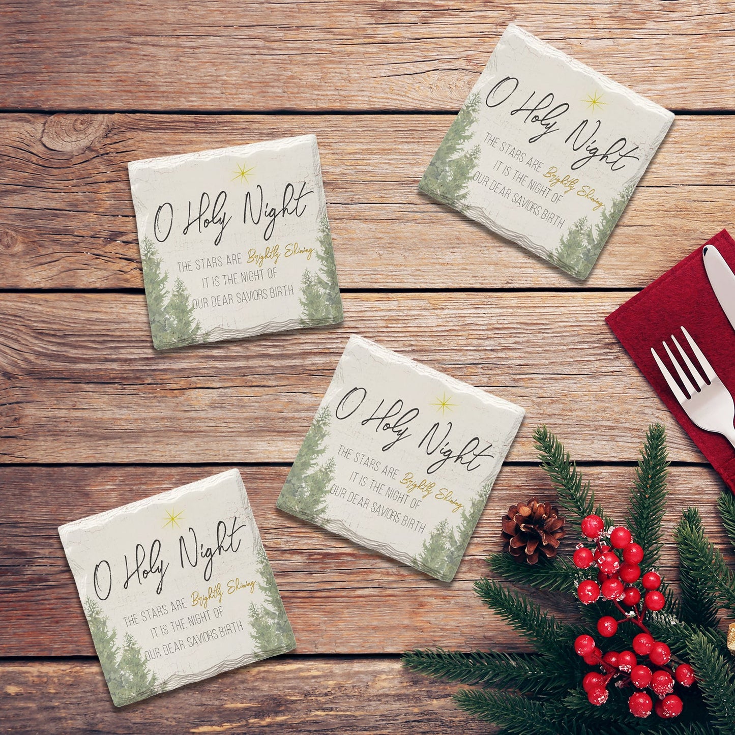 Holiday Christmas Holy Night | Drink Coaster