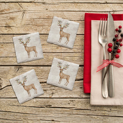 Holiday Christmas Reindeer | Drink Coaster