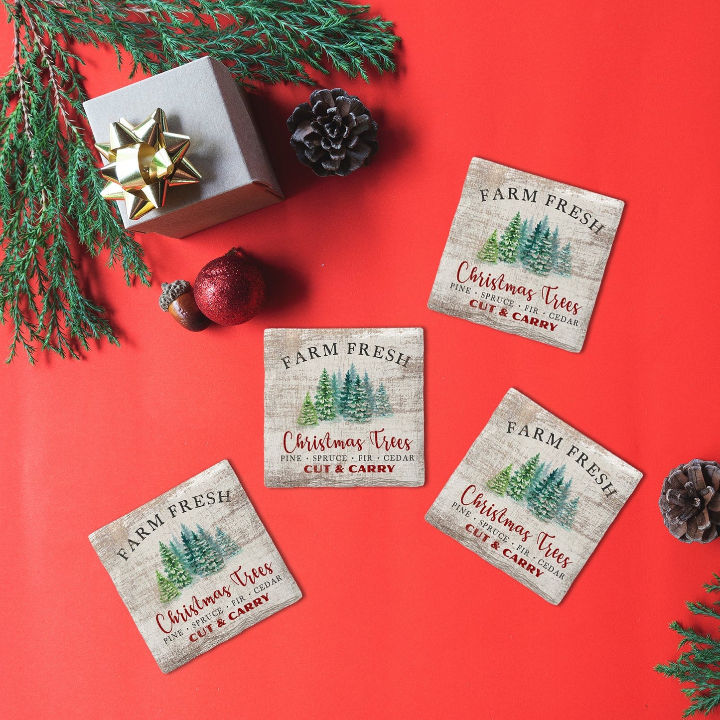 Holiday Christmas Christmas Tree | Drink Coaster