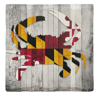 Maryland State Flag Crab | Drink Coaster with Cork Backing