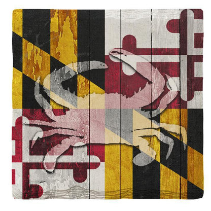 Maryland Crab State Flag | Drink Coaster with Cork Backing