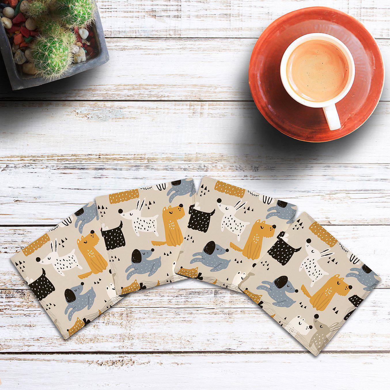 Cute Dogs Pattern |Drink Coaster