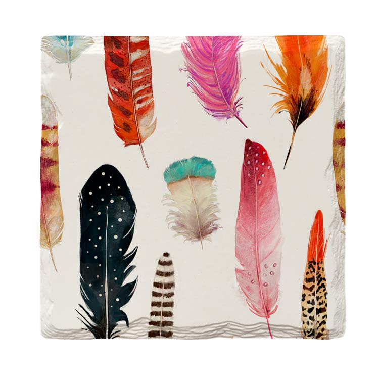 Colorful Feathers |Drink Coaster