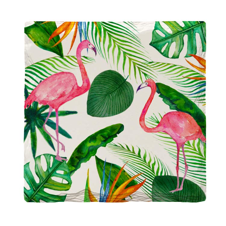 Tropical Flamingos |Drink Coaster