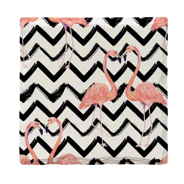 Chevron Flamingos |Drink Coaster