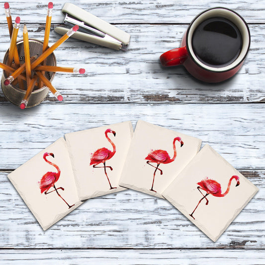 Watercolor Flamingos | Drink Coaster