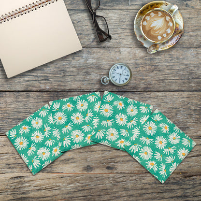 Teal Daisies | Drink Coaster