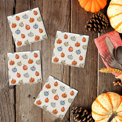 Halloween Watercolor Colorful Pumpkins Pattern | Drink Coaster