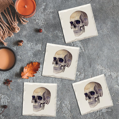 Halloween Watercolor Skull | Drink Coaster