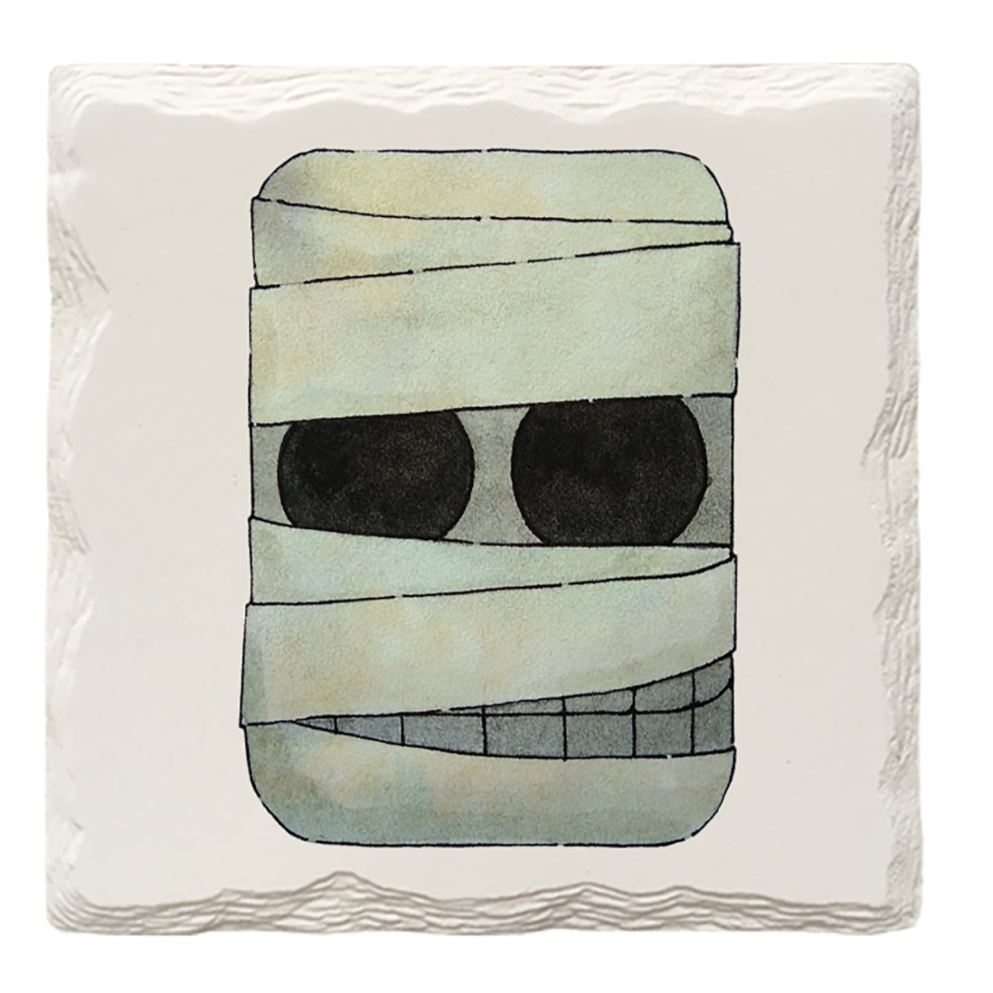 Halloween Watercolor Mummy | Drink Coaster