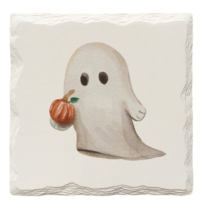 Halloween Watercolor Ghost | Drink Coaster