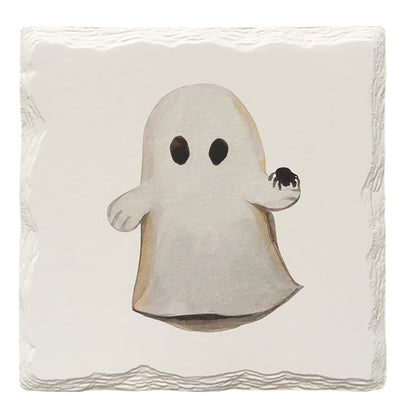 Halloween Watercolor Ghost | Drink Coaster