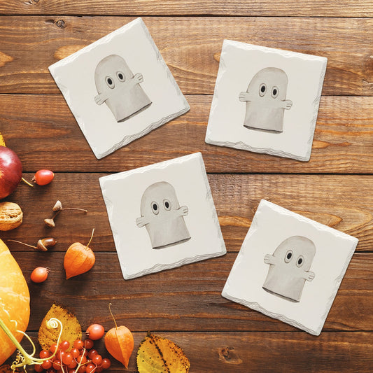 Halloween Watercolor Ghost | Drink Coaster