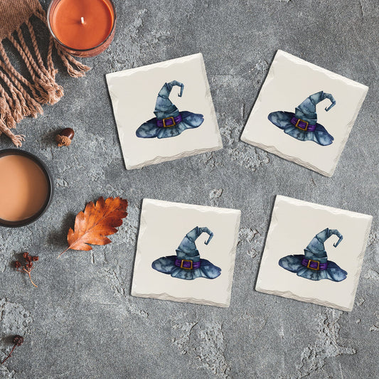 Halloween Watercolor Witch Hat | Drink Coaster