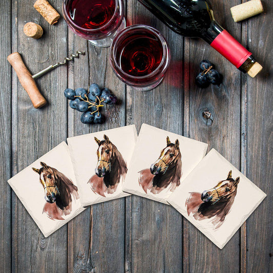 Horse Coaster | Drink Coaster with Cork Backing | Farmhouse Lodge Home Decor