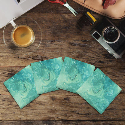 Green Swirl Marbling |Drink Coaster