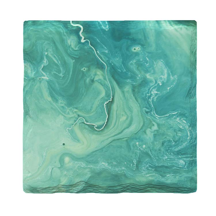 Green Swirl Marbling |Drink Coaster