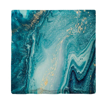 Deep Blue Marbling | Drink Coaster