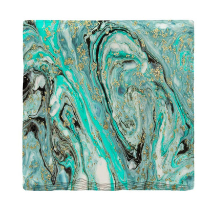 Teal Marbling | Drink Coaster