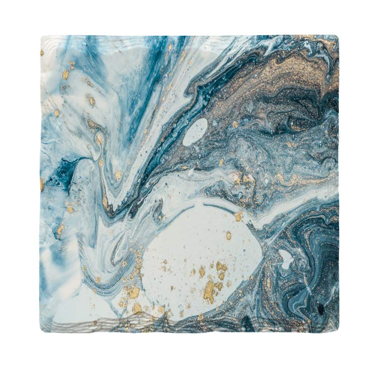 Blues & Grays Marbling | Drink Coaster