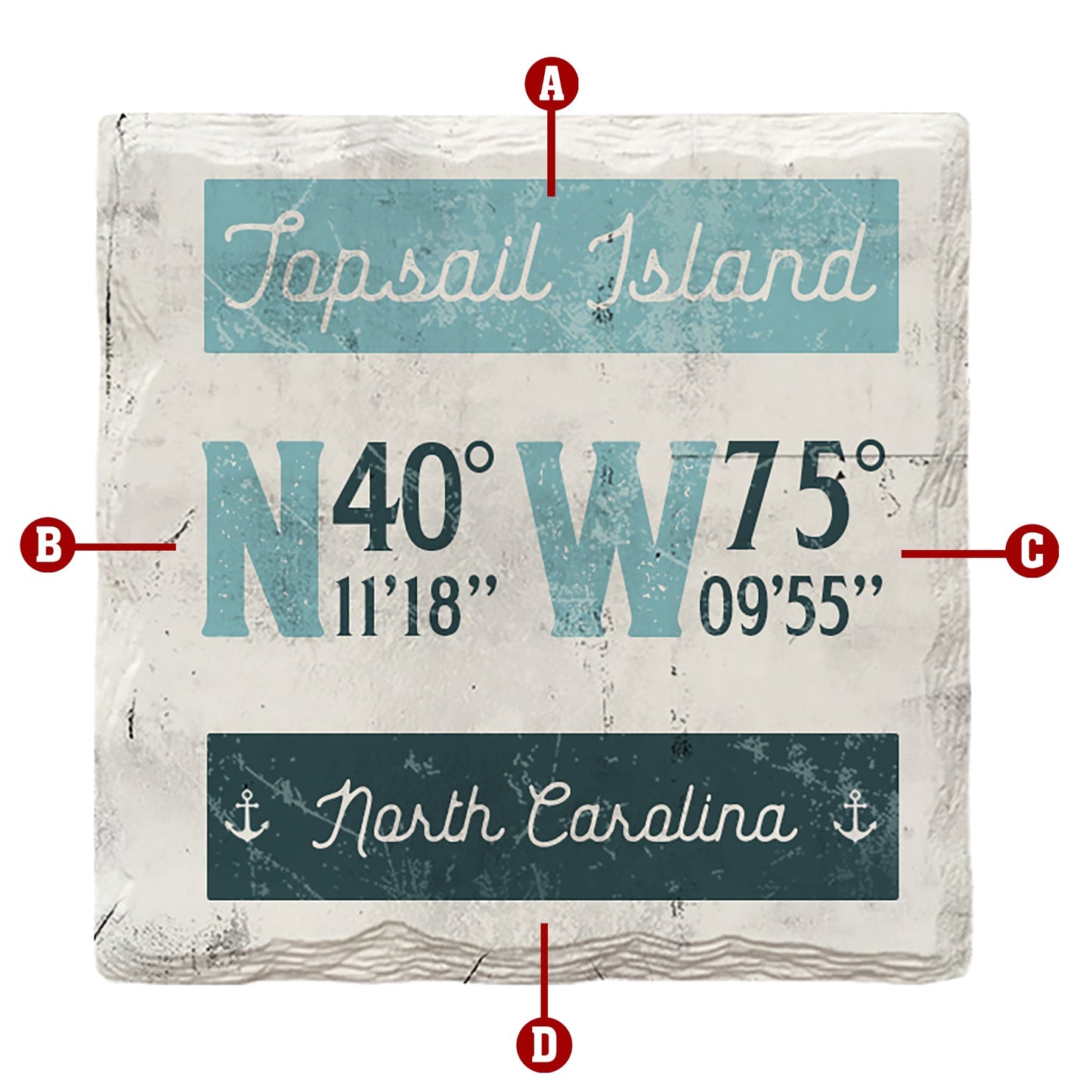 Customizable Latitude Longitude Coastal | Drink Coaster