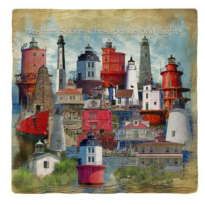 Western Shore Chesapeake Bay Lighthouses | Drink Coaster with Cork Backing