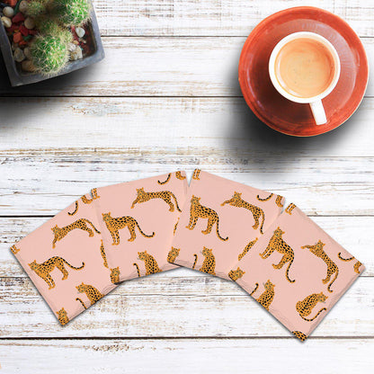 Leopards Pattern | Drink Coaster with Cork Backing