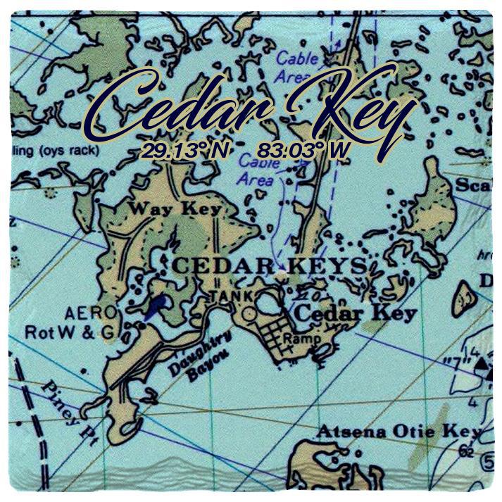 Cedar Key NOAA Chart Map Coaster