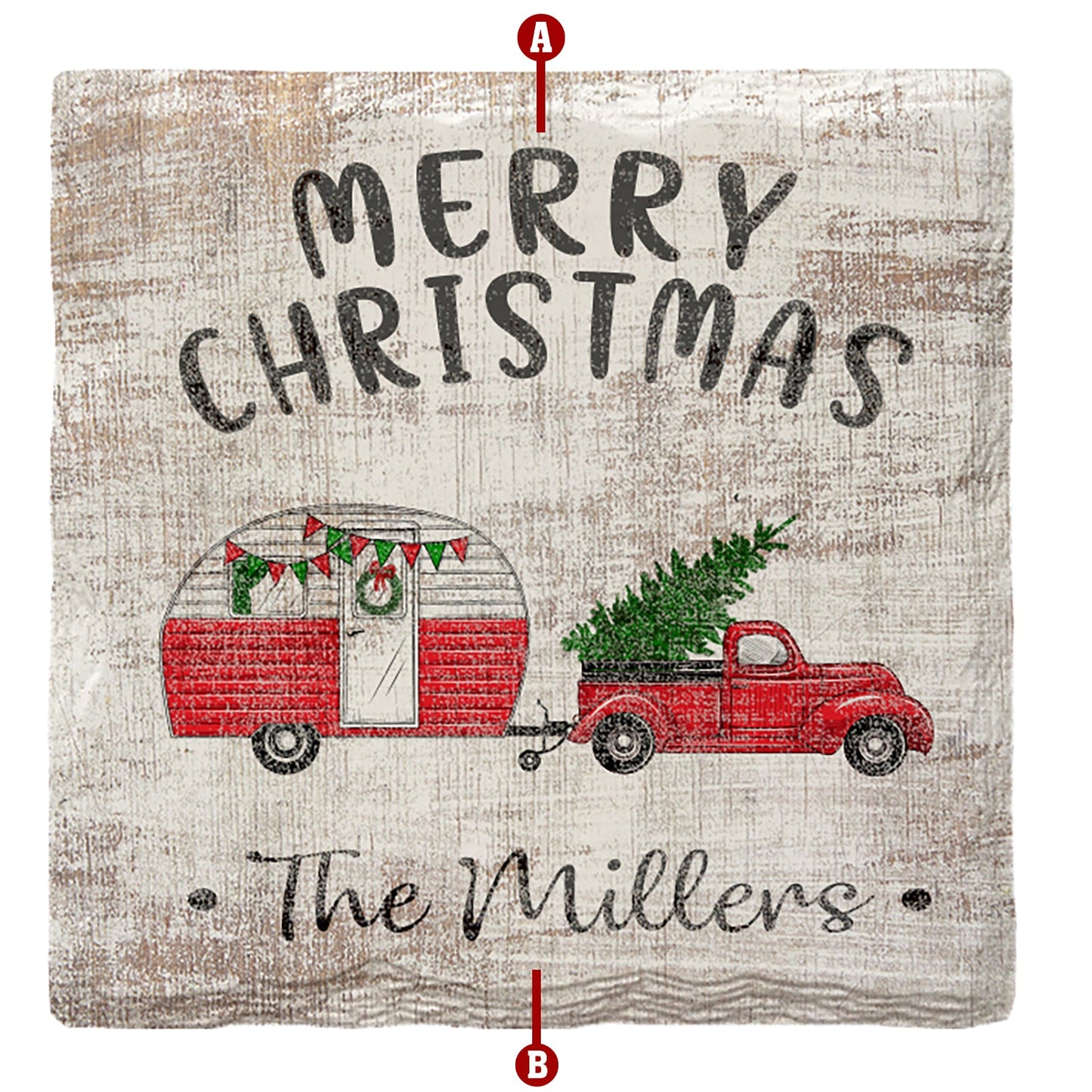 Customizable Holiday Christmas Camper Truck | Drink Coaster